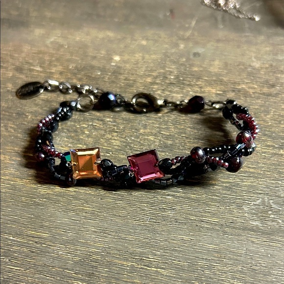 Anthropologie Beaded Wire Braided Bracelet Anne Brown Made in Italy - Picture 1 of 3